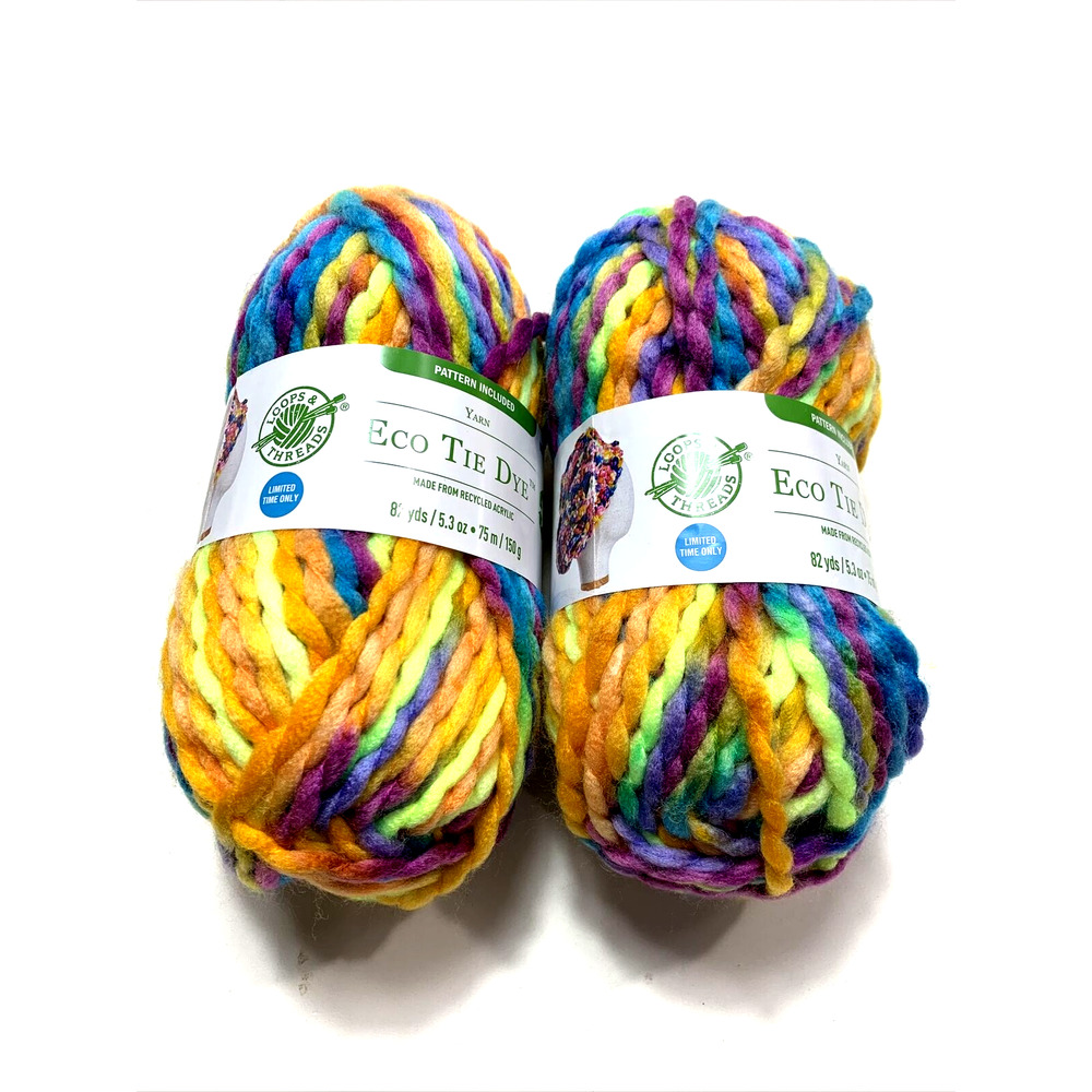 Loops & Threads Yarn Eco Tie Dye "Catch Some Rays" - 5.2 oz - Lot of 2